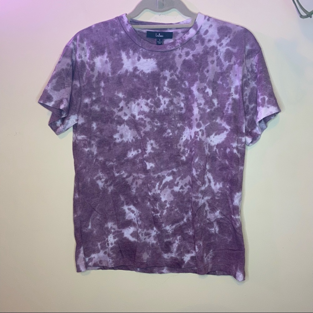 NWT LULUS Cozy Livin’ Mauve Purple Tie-Dye Tee S